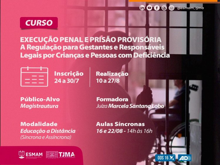 Curso Execução Penal e Prisão Provisória: a regulação jurídica para gestantes, mães, pais e responsáveis por crianças e pessoas com deficiência